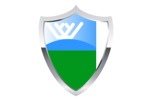 Yugra Flag with Medieval Heater Shield flag