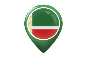 Chechen Republic Flag Map Pin Icon flag