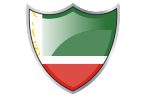 Shield with Flag of Chechen Republic flag