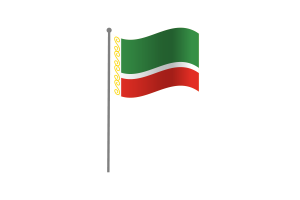 Waving Flag of Chechen Republic flag