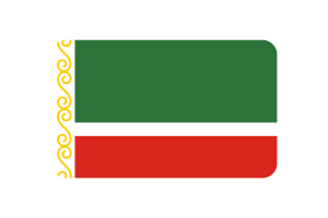 Chechen Republic Flag rounded Rectangle Vector Illustration flag