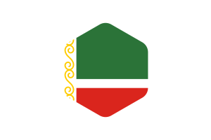Chechen Republic Flag Rounded Hexagon Shape flag