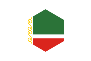 Chechen Republic Flag Hexagon Shape flag
