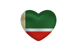 Love of Chechen Republic Heart Shape flag
