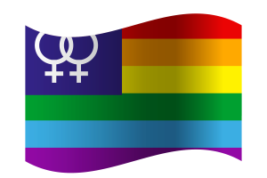 Lipstick lesbian flag flag