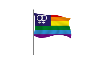 Sunset lesbian flag flag