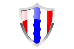 Omsk Flag with Medieval Heater Shield flag