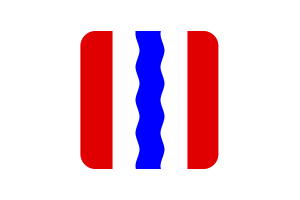Omsk Flag Square Rounded Shape flag