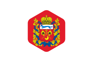 Orenburg Flag Rounded Hexagon Shape flag