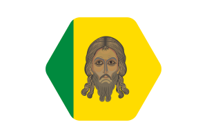 Penza Flag Illustration Hexagon Rounded Shape flag