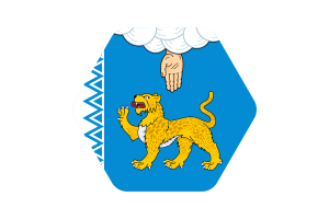 Pskov Flag Illustration Hexagon Rounded Shape flag