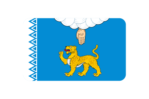 Pskov Flag Rounded Rectangle Vector Illustration flag