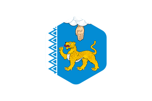 Pskov Flag Rounded Hexagon Shape flag