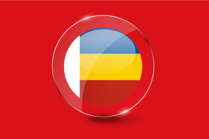 Rostov Flag Glossy Round Button flag