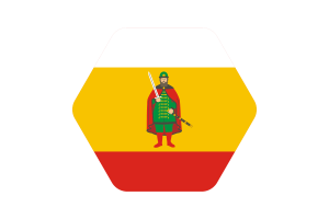 Ryazan Flag Illustration Hexagon Rounded Shape flag
