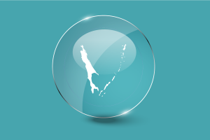 Sakhalin Flag Glossy Round Button flag