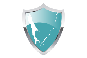 Sakhalin Flag with Medieval Heater Shield flag