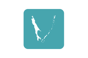 Sakhalin Flag Square Rounded Shape flag