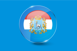 Samara Flag Glossy Round Button flag