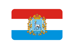 Samara Flag Rounded Rectangle Vector Illustration flag