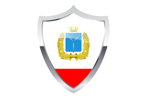 Saratov Flag with Medieval Heater Shield flag