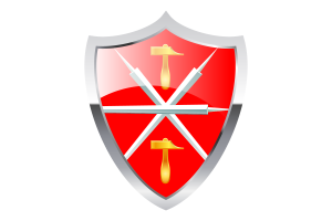 Tula Oblast Flag with Medieval Heater Shield flag