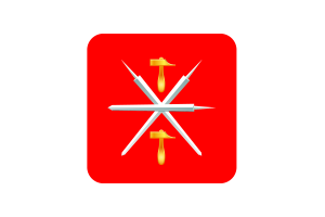 Tula Oblast Flag Square Rounded Shape flag