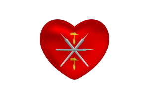 Love of Tula Oblast Heart Shape flag