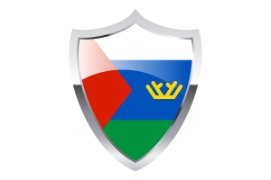 Tyumen Flag with Medieval Heater Shield flag