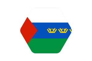 Tyumen Flag Illustration Hexagon Rounded Shape flag