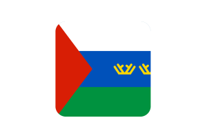 Tyumen Flag Square Rounded Shape flag