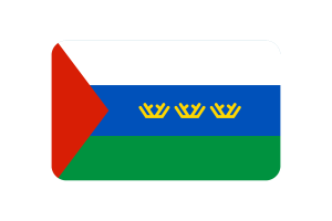 Tyumen Flag Rounded Rectangle Vector Illustration flag