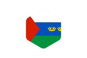 Tyumen Flag Rounded Hexagon Shape flag