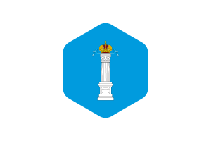 Ulyanovsk Flag Rounded Hexagon Shape flag