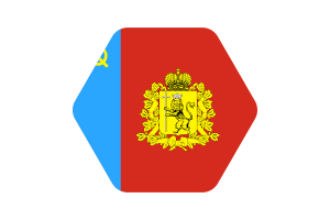 Vladimir Oblast Flag Illustration Hexagon Rounded Shape flag