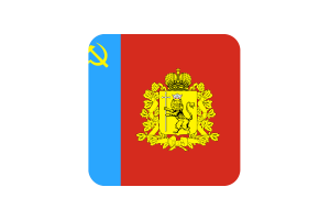 Vladimir Oblast Flag Square Rounded Shape flag