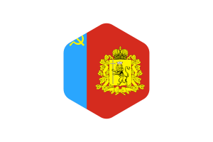 Vladimir Oblast Flag Rounded Hexagon Shape flag