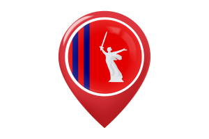 Volgograd Oblast Flag Map Pin Icon flag