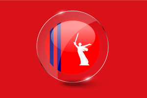 Volgograd Oblast Flag Glossy Round Button flag