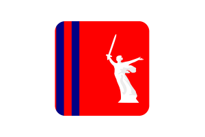 Volgograd Oblast Flag Square Rounded Shape flag