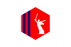 Volgograd Oblast Flag Hexagon Shape flag