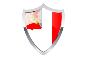 Vologda Flag with Medieval Heater Shield flag