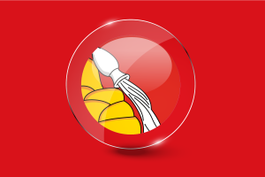 Botón Redondo Brillante de la Bandera de Voronezh flag