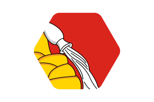 Ilustración de la Bandera de Voronezh en Forma de Hexágono Redondeado flag