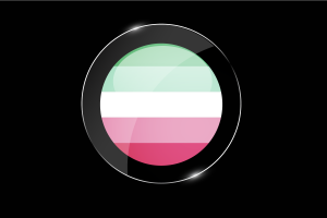 Bouton rond brillant du drapeau de fierté abrosexuelle flag
