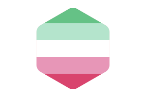Drapeau de fierté abrosexuelle forme hexagonale arrondie flag