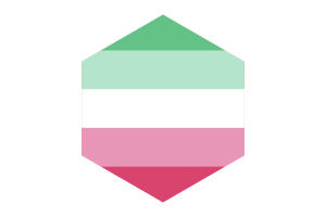 Drapeau de fierté abrosexuelle forme hexagonale flag