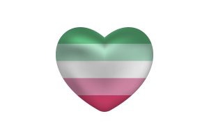 Amour de la fierté abrosexuelle forme cœur flag