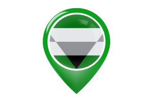 Icono de pin de mapa de la bandera aegorromántica flag