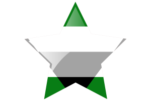 Icono de estrella de la bandera aegorromántica flag